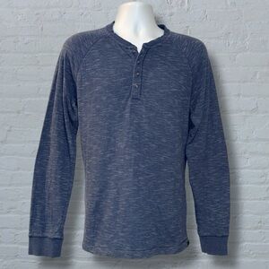 Eddie Bauer Men’s Blue Heather Henley Long Sleeve Shirt Medium